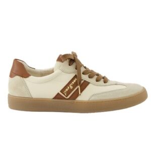 Leather Sneaker Color: Cream brown combo
